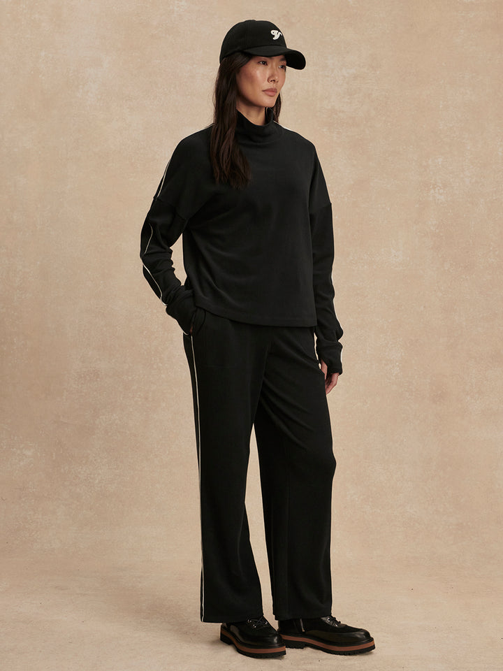 Rona High Neck Midlayer (Black / Snow White)