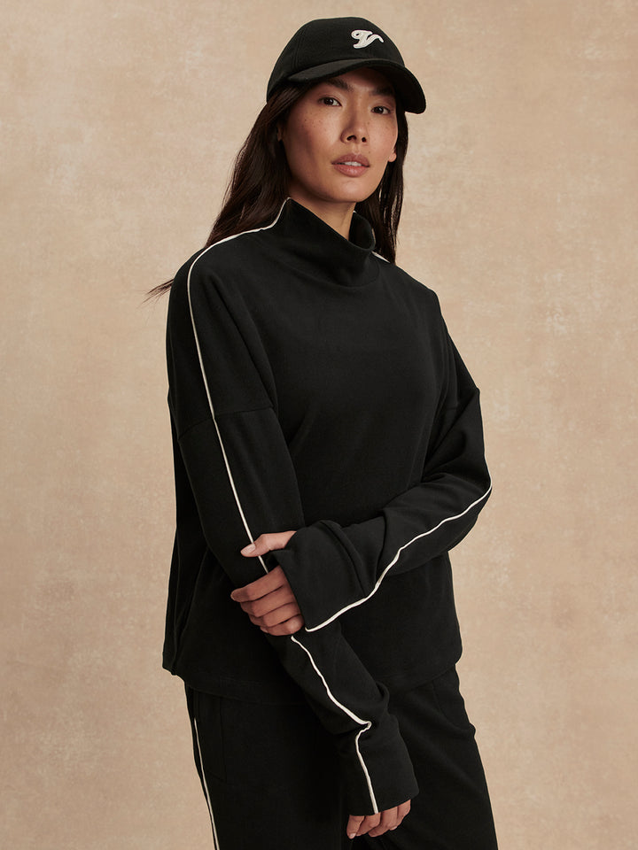 Rona High Neck Midlayer (Black / Snow White)