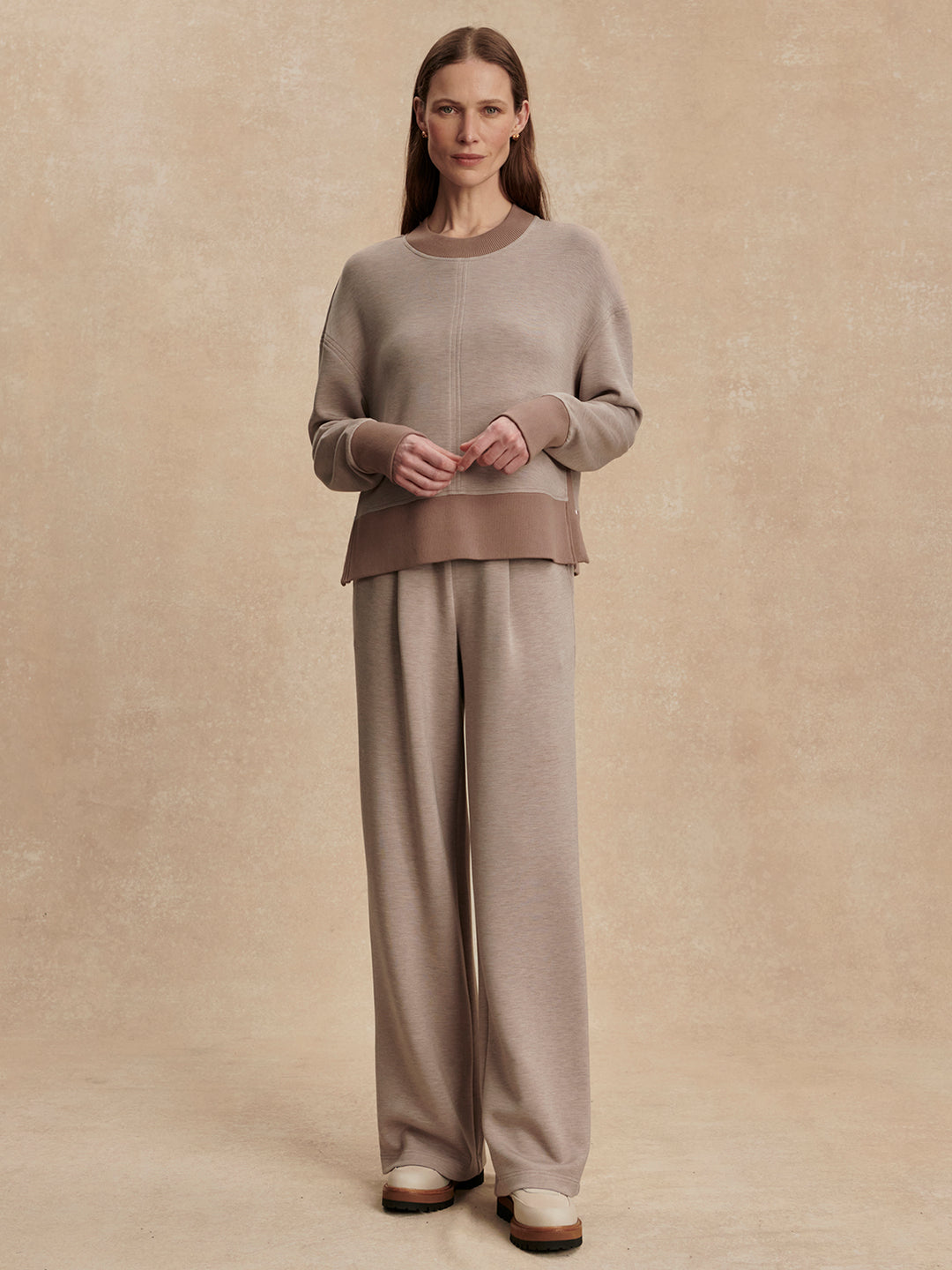 Philippe Crop Sweat Taupe Marl