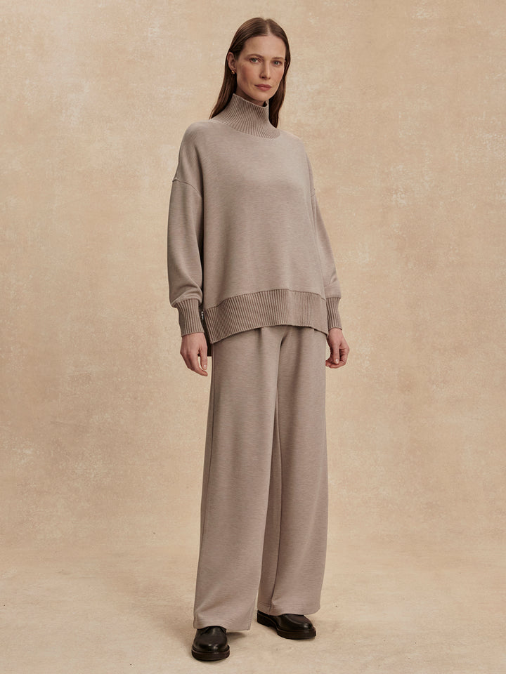 Barker High Neck Sweat (Taupe Marl)