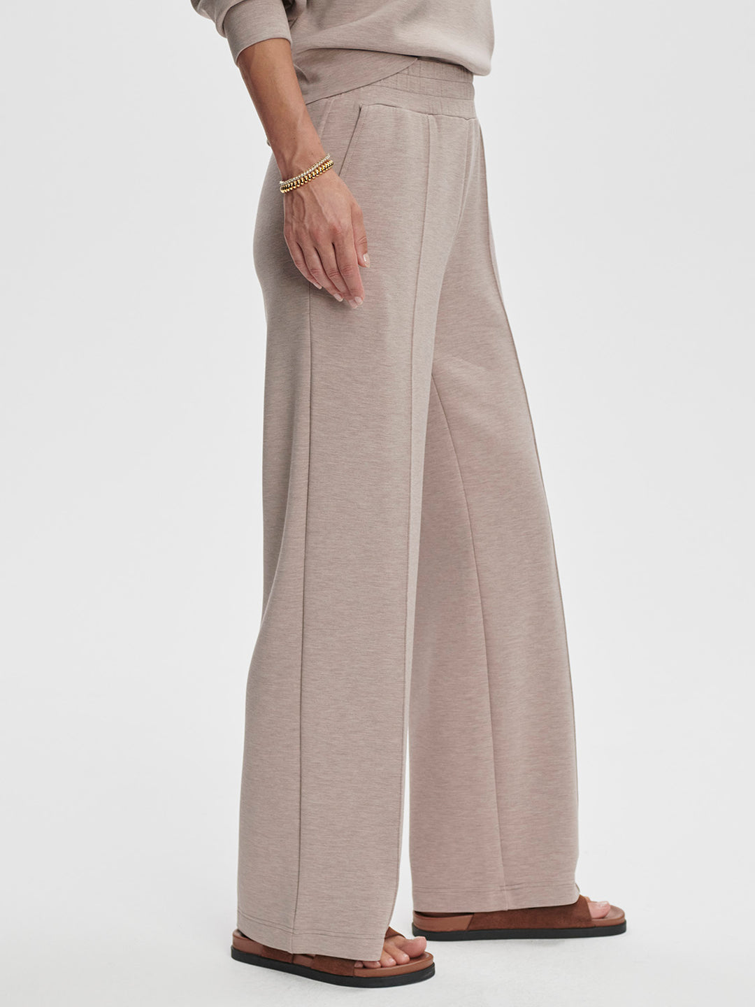 The Wide Leg Pant 30 (Taupe Marl)