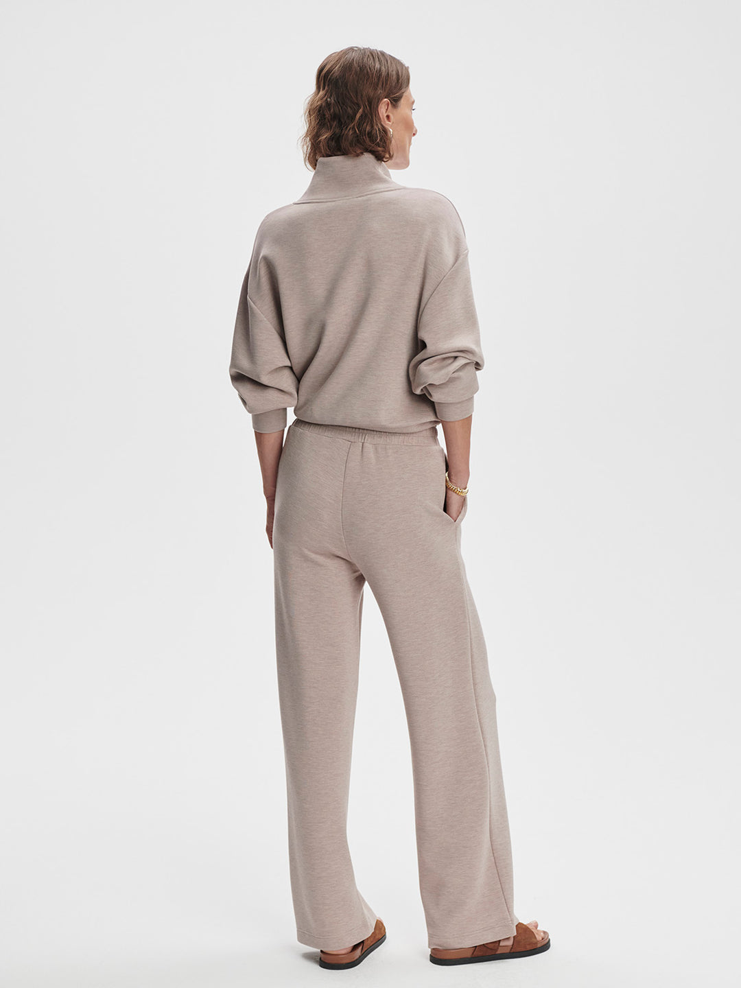 The Wide Leg Pant 30 (Taupe Marl)