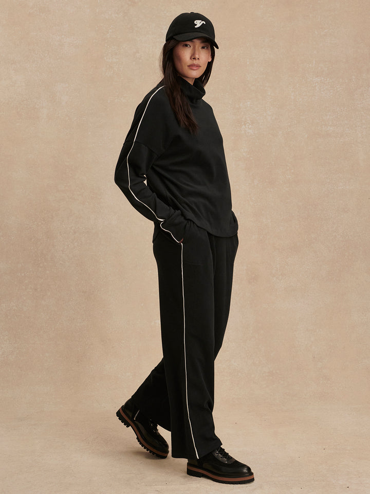 Rona High Neck Midlayer (Black / Snow White)