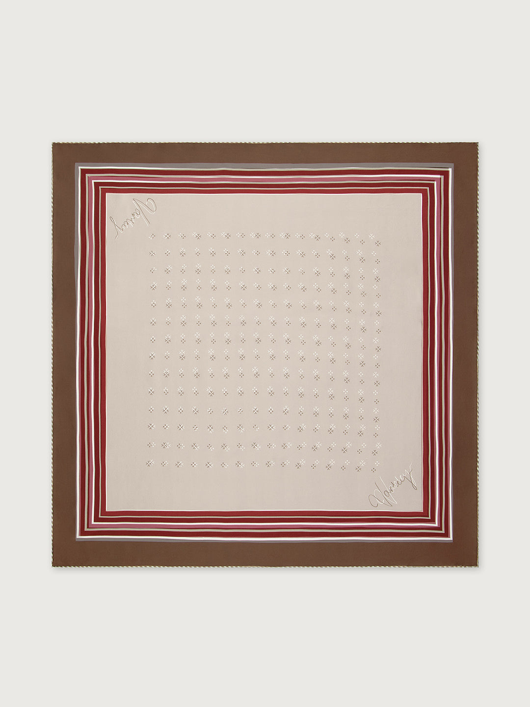 Silk Signature Scarf (Taupe / Rumba Rose)
