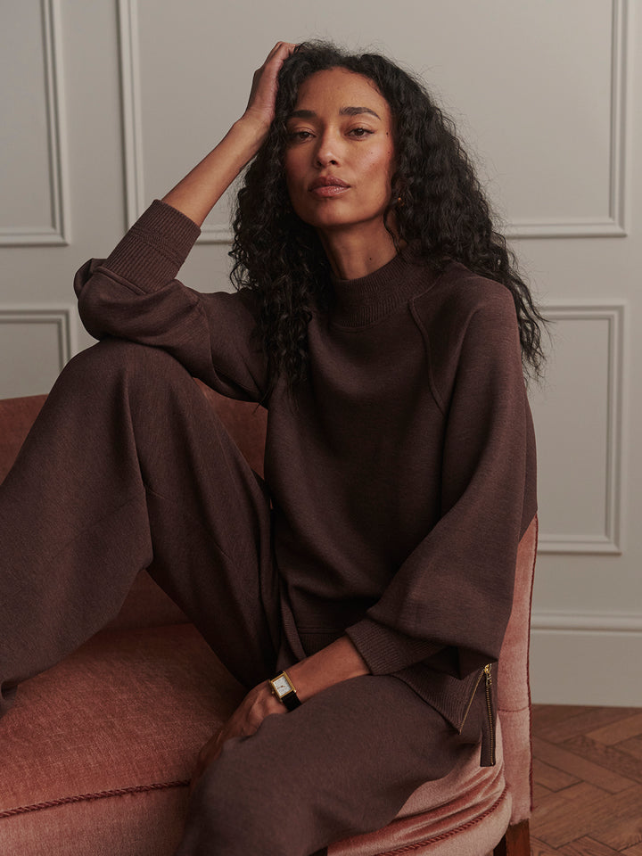Loxley Raglan Boyfriend Sweat (Coffee Bean Marl)