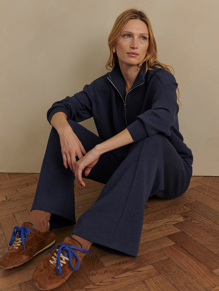 The Wide Leg Pant 28 (Navy Marl)