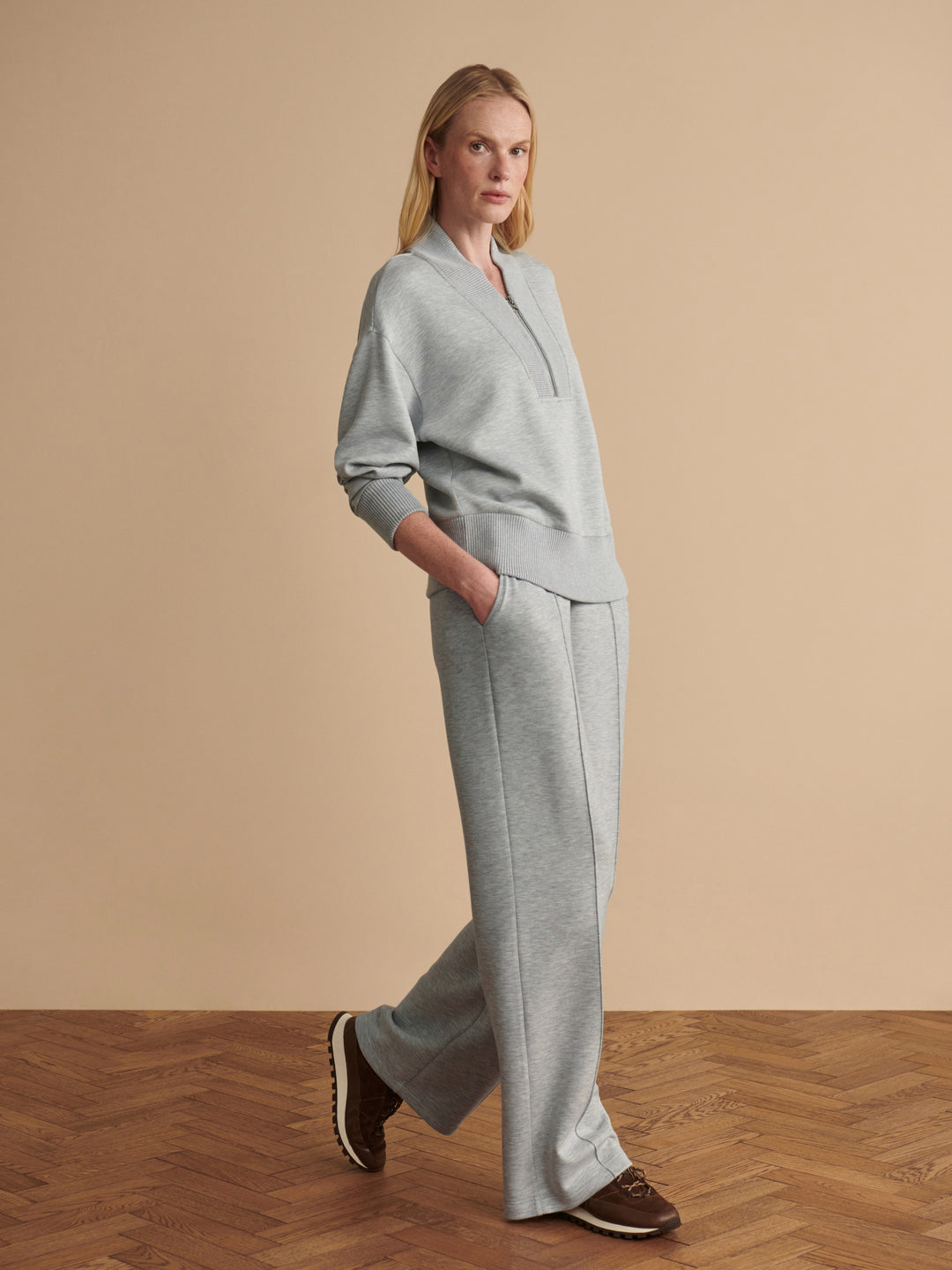 The Wide Leg Pant 28 (Blue Green Marl)