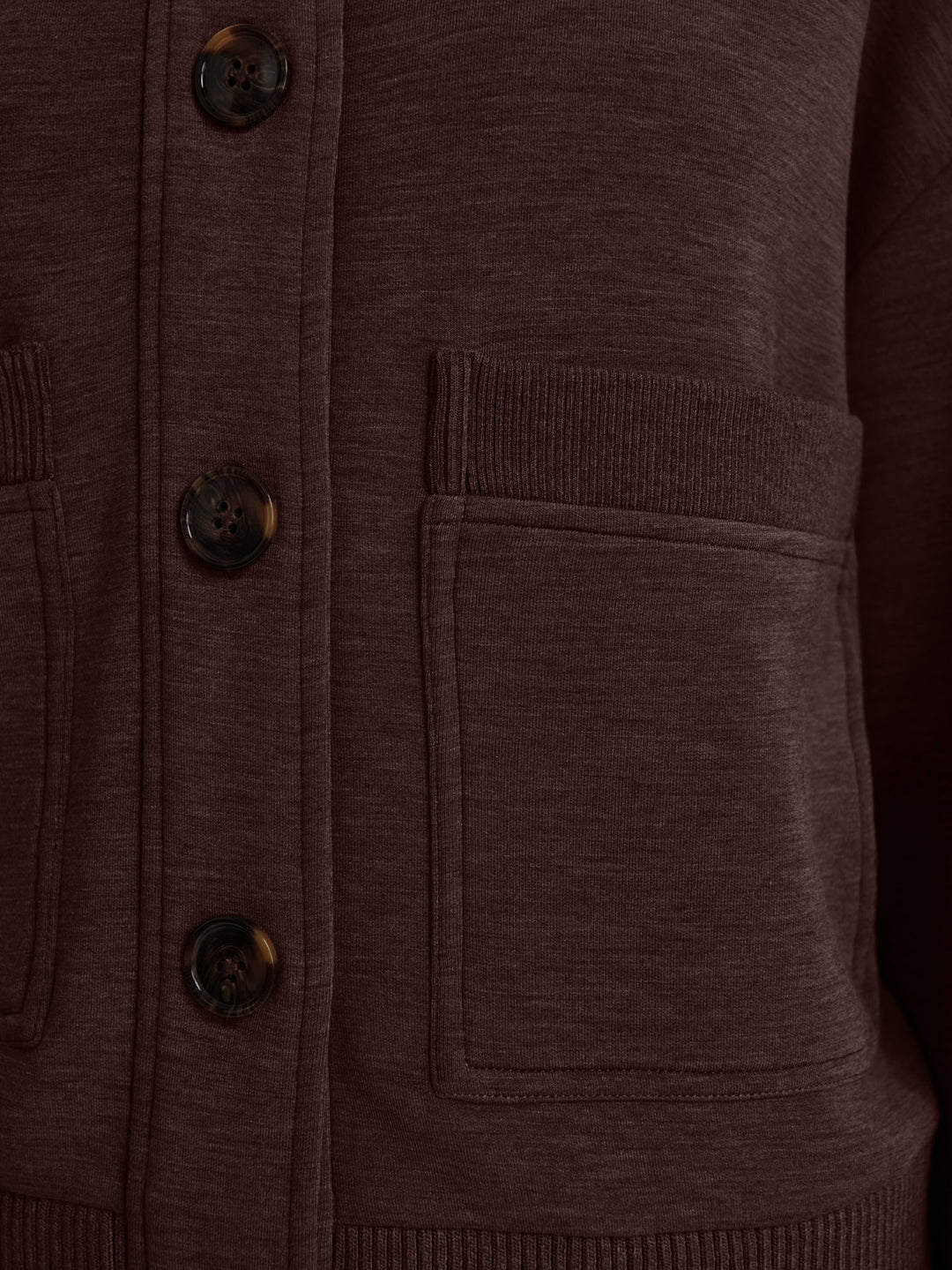 Sabrina Button Through Sweat (Coffee Bean Marl)