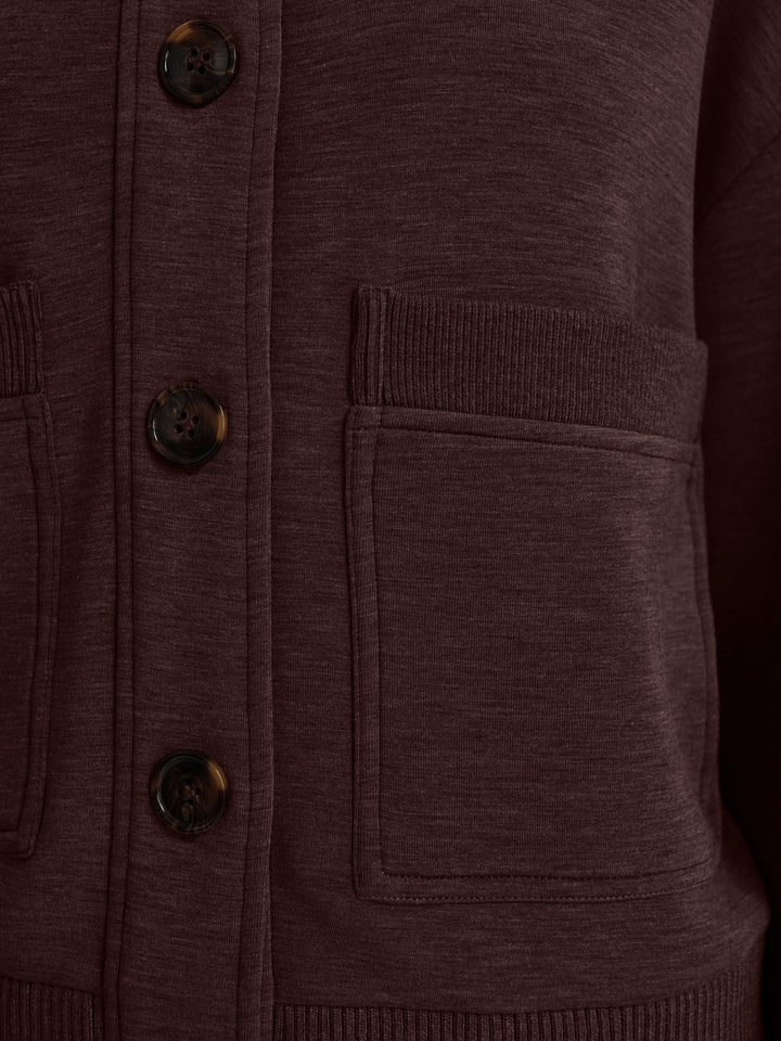 Sabrina Button Through Sweat (Coffee Bean Marl)