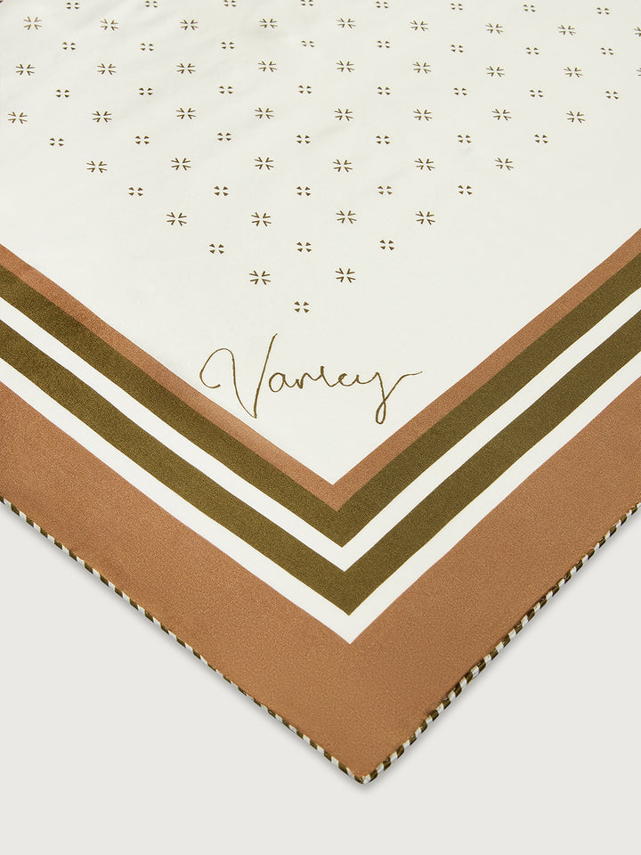 Silk Signature Scarf (Pristine / Golden Bronze)