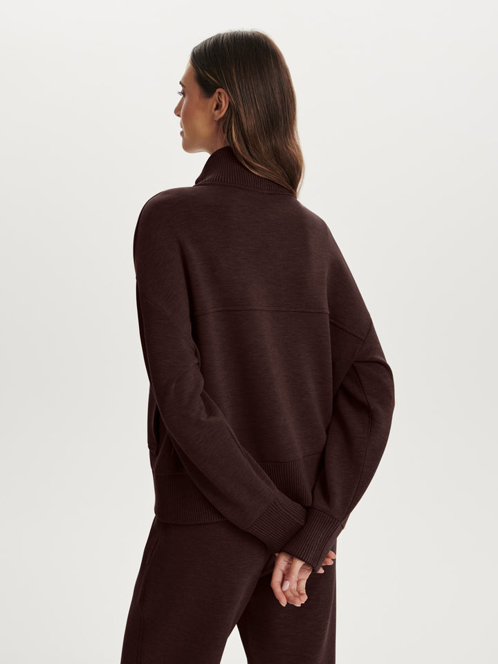 Sabrina Button Through Sweat (Coffee Bean Marl)