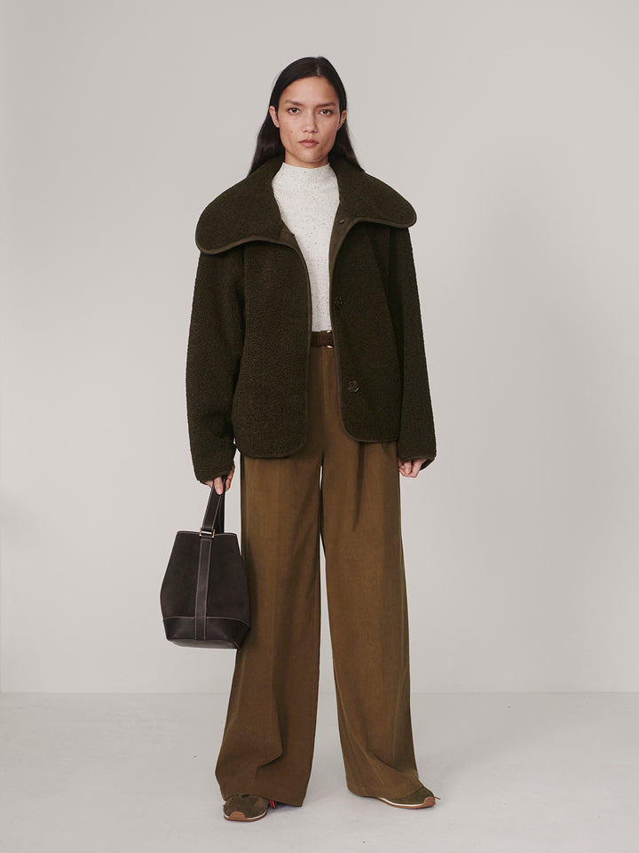Kellan Short Boxy Jacket (Olive Bark)