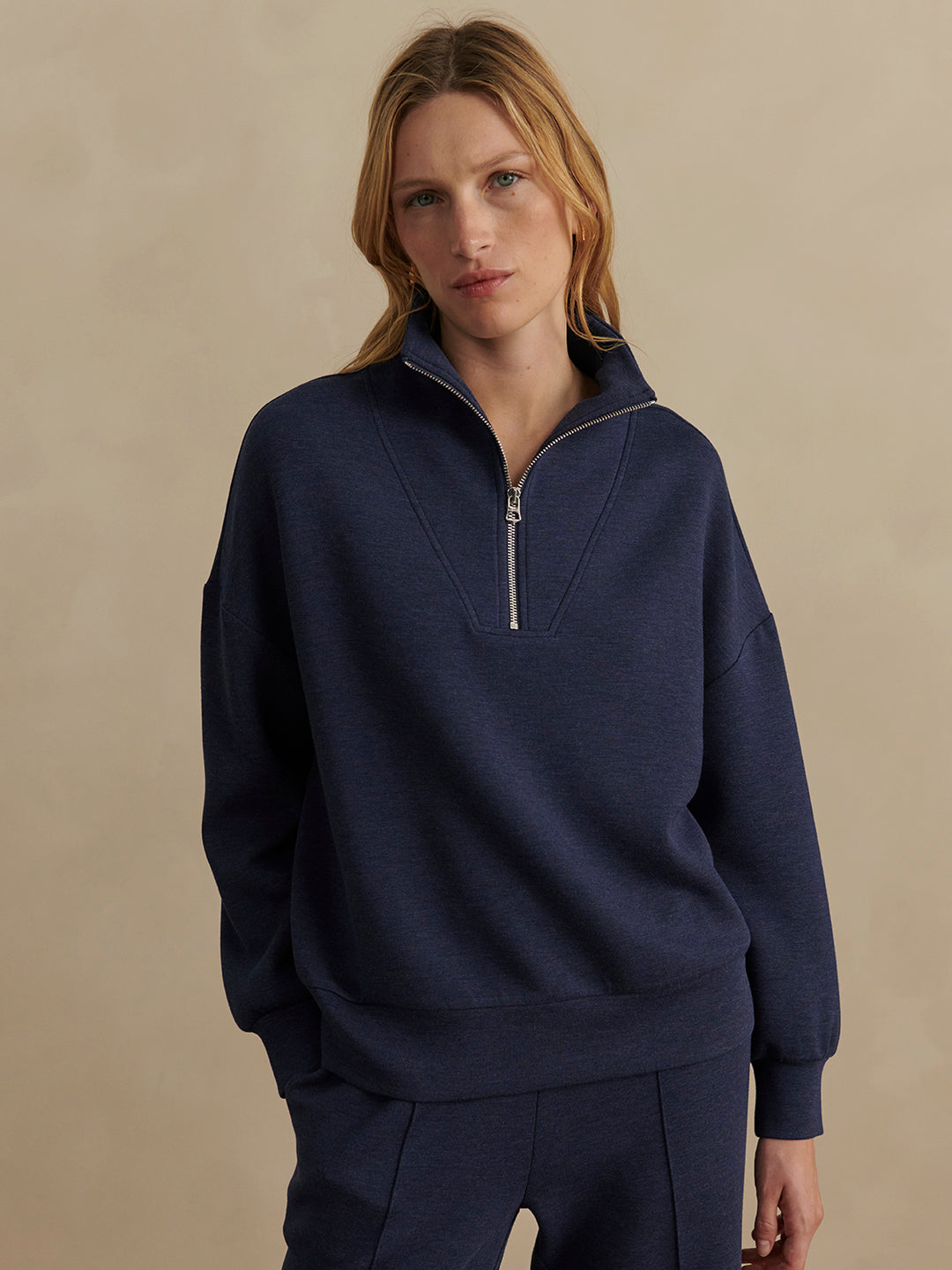 Hawley Half Zip Sweat (Navy Marl)