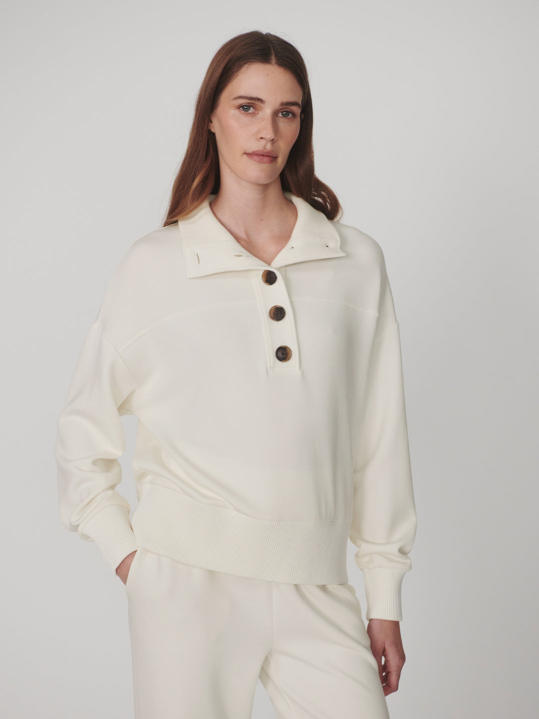 Bronya Button Placket Sweat (Pristine)