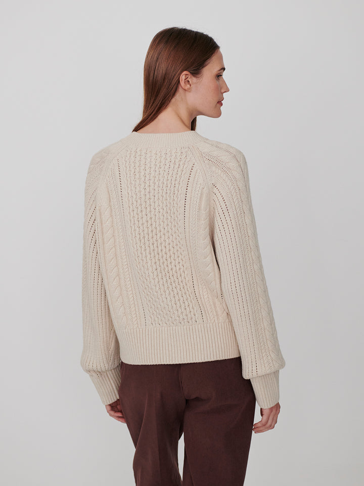 Oriane Knit Cardigan (Oat Milk)
