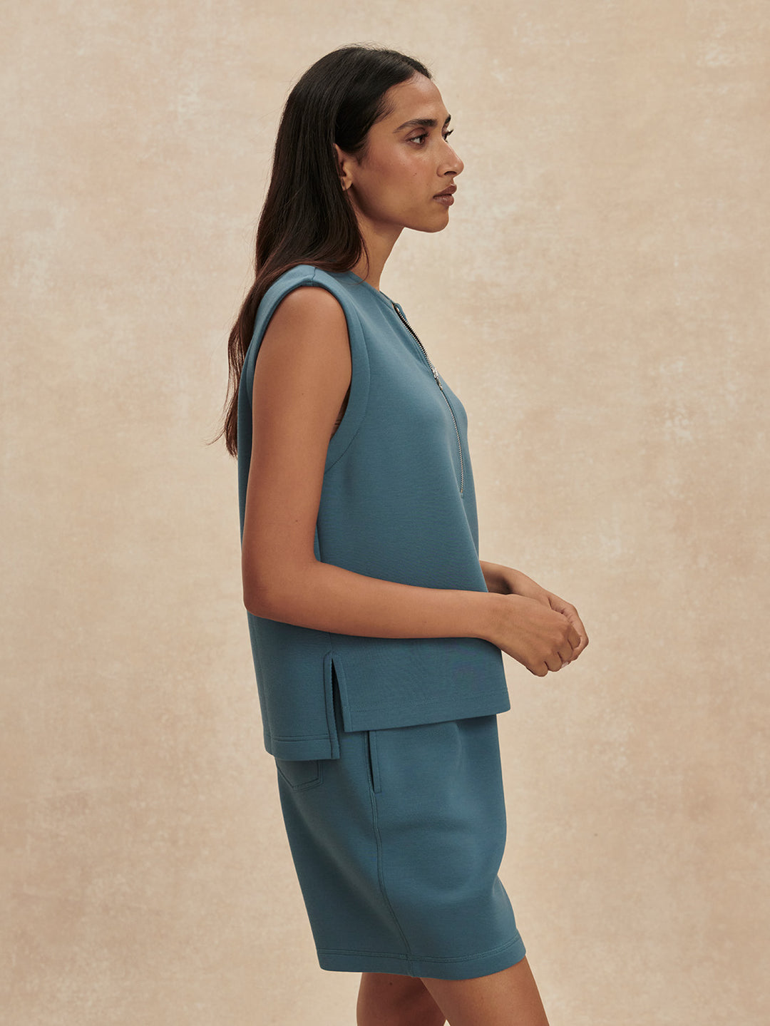 Simmons Half Zip Tank (Mallard Blue)
