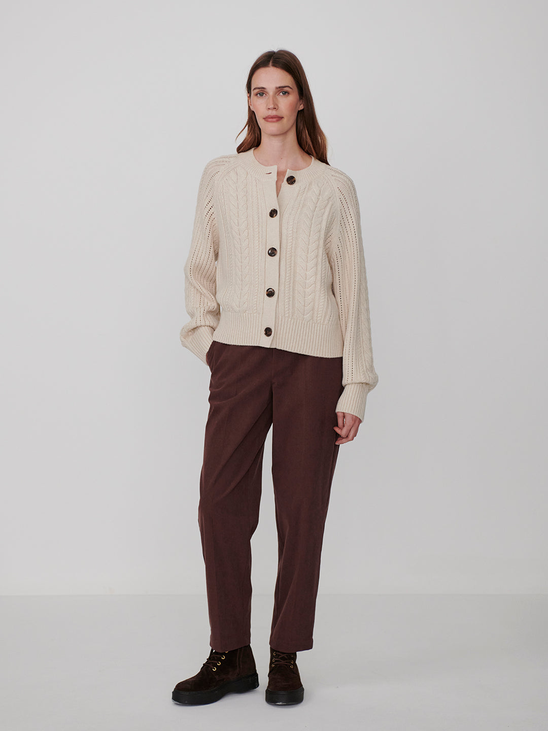 Oriane Knit Cardigan (Oat Milk)