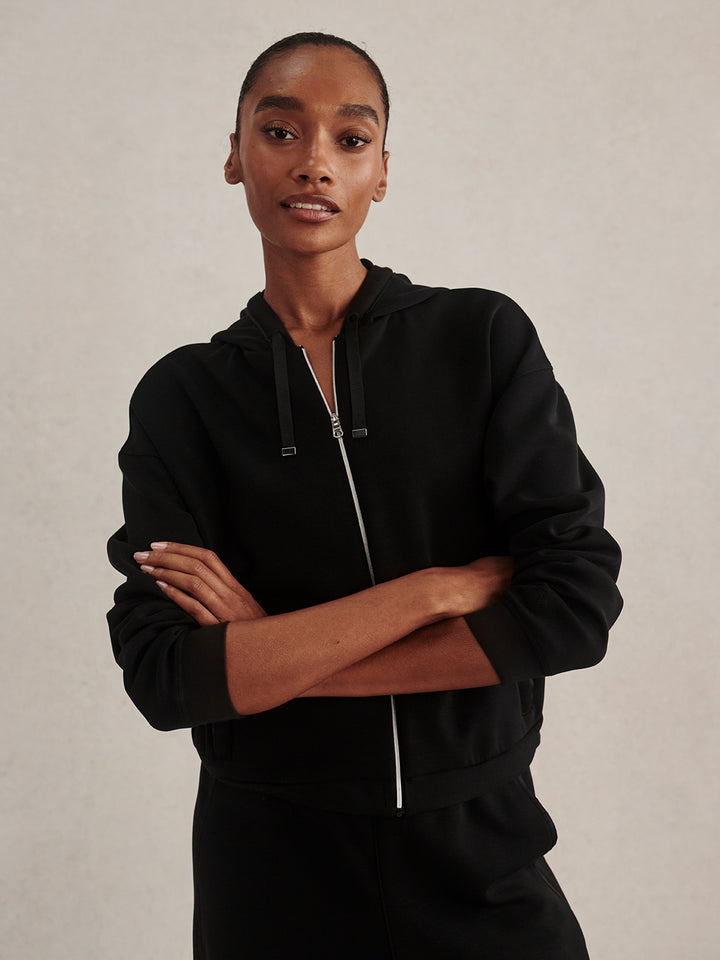Jorgie Zip Through Hoodie (Black)