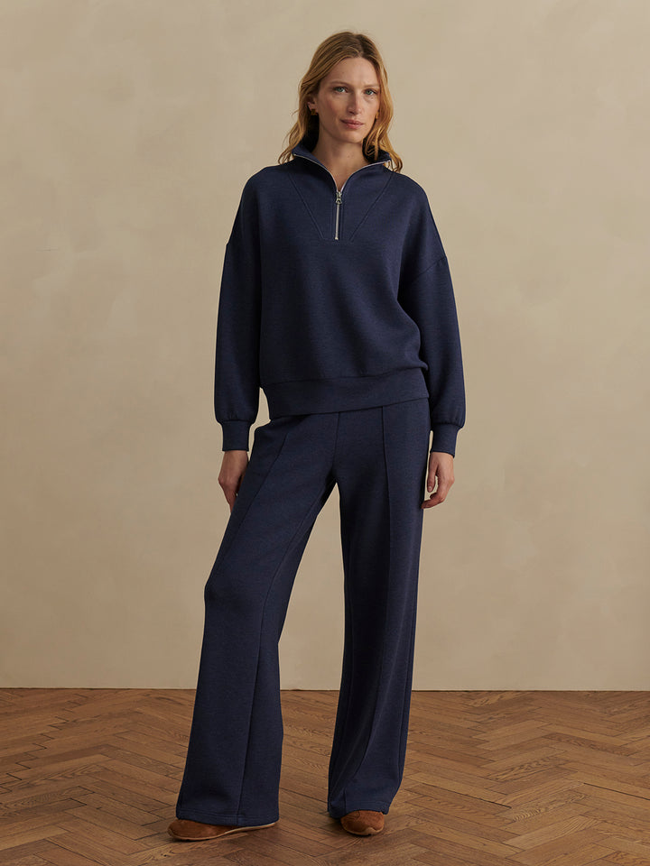 Hawley Half Zip Sweat (Navy Marl)