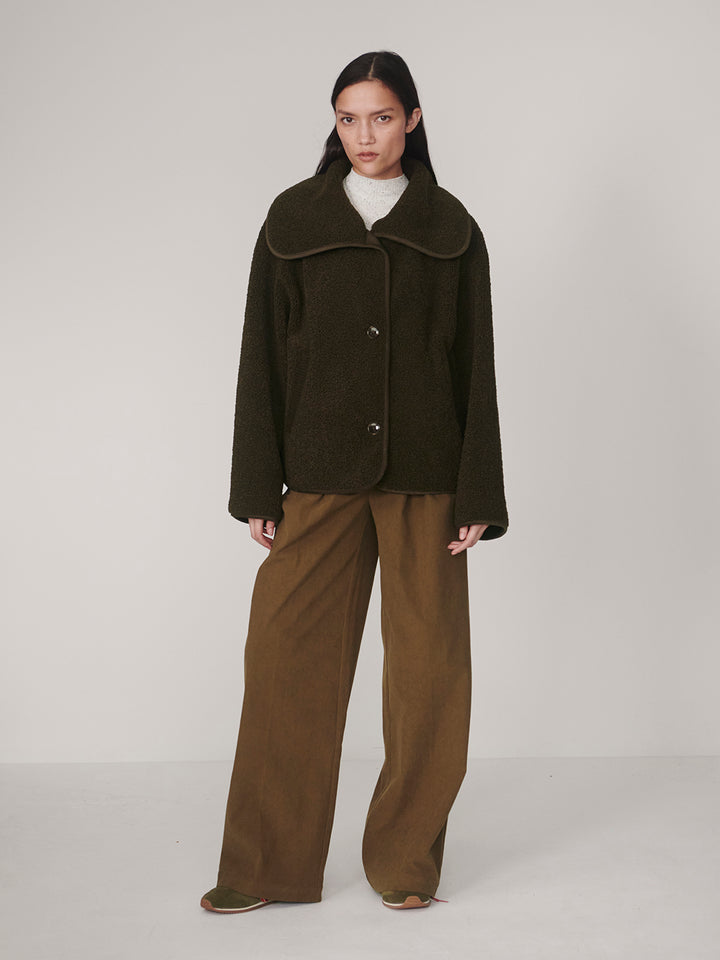 Kellan Short Boxy Jacket (Olive Bark)