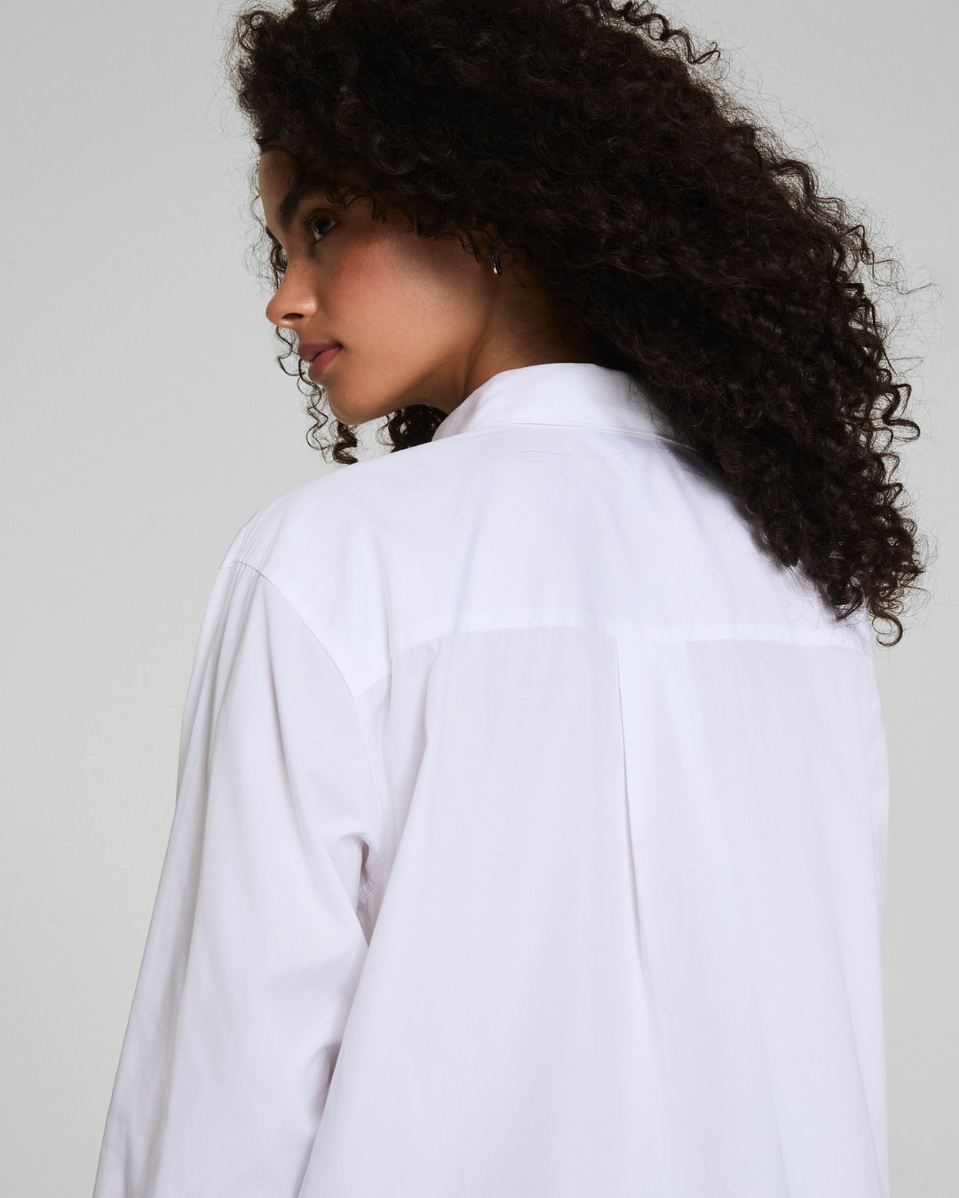 Poplin Oversized Button-Up Shirt (Classic White)