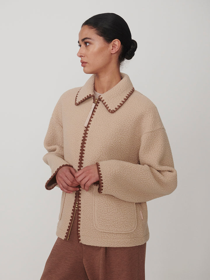 Ruiko Zip Through Fleece (Light Taupe)