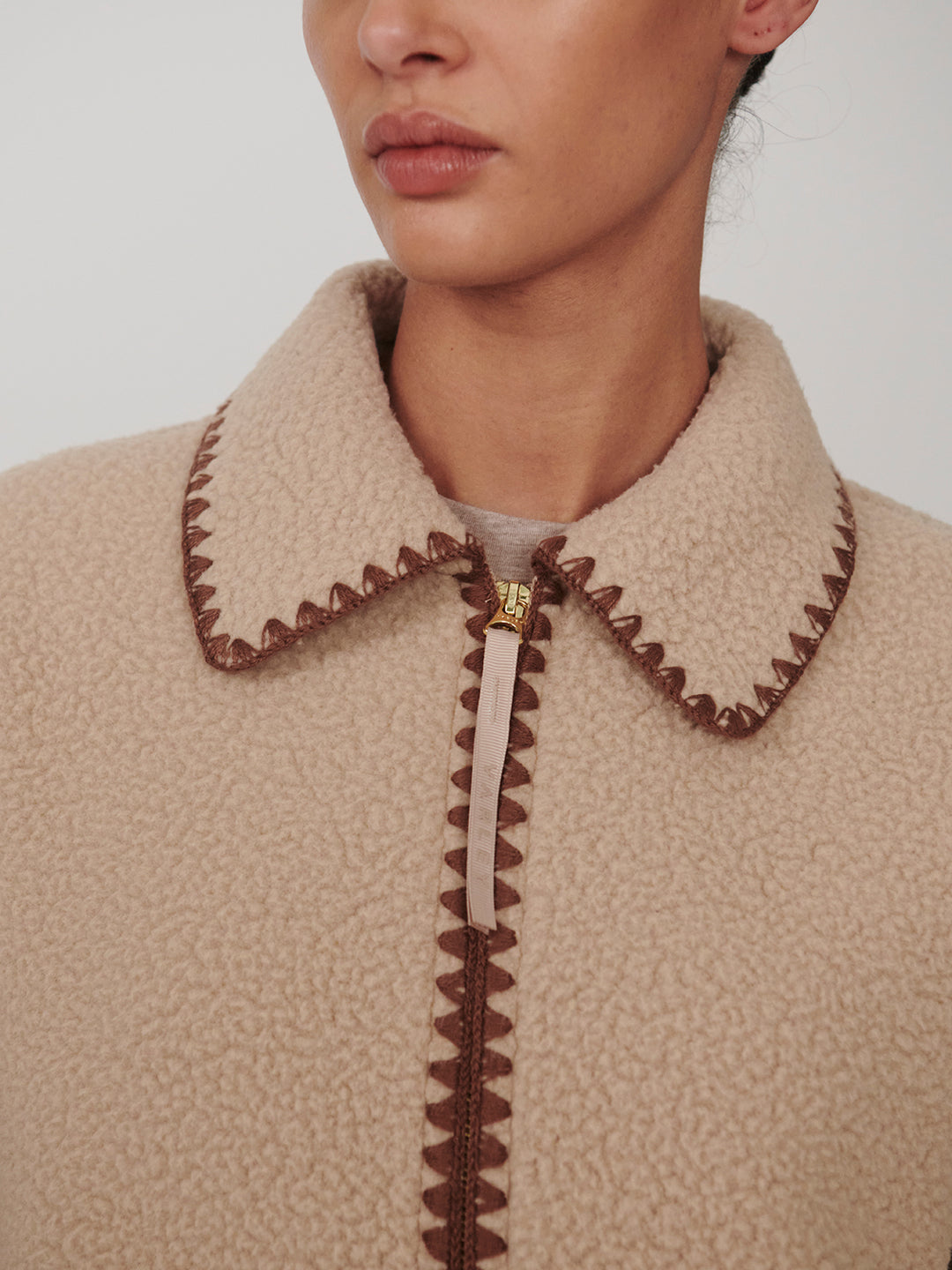Ruiko Zip Through Fleece (Light Taupe)