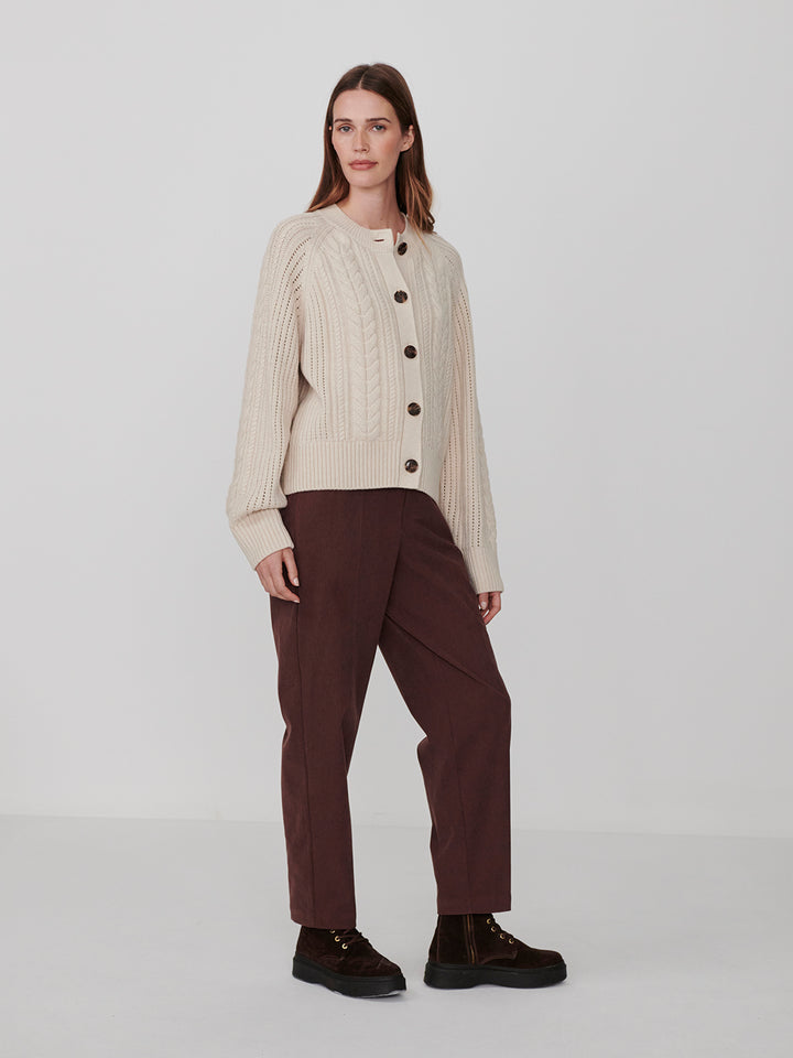 Oriane Knit Cardigan (Oat Milk)