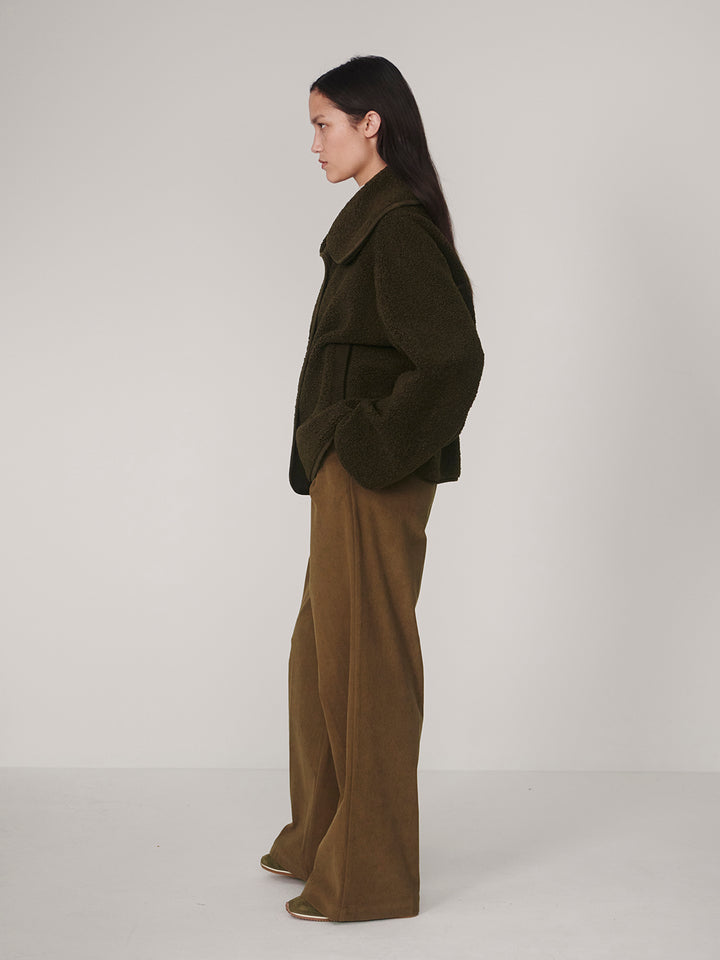 Kellan Short Boxy Jacket (Olive Bark)