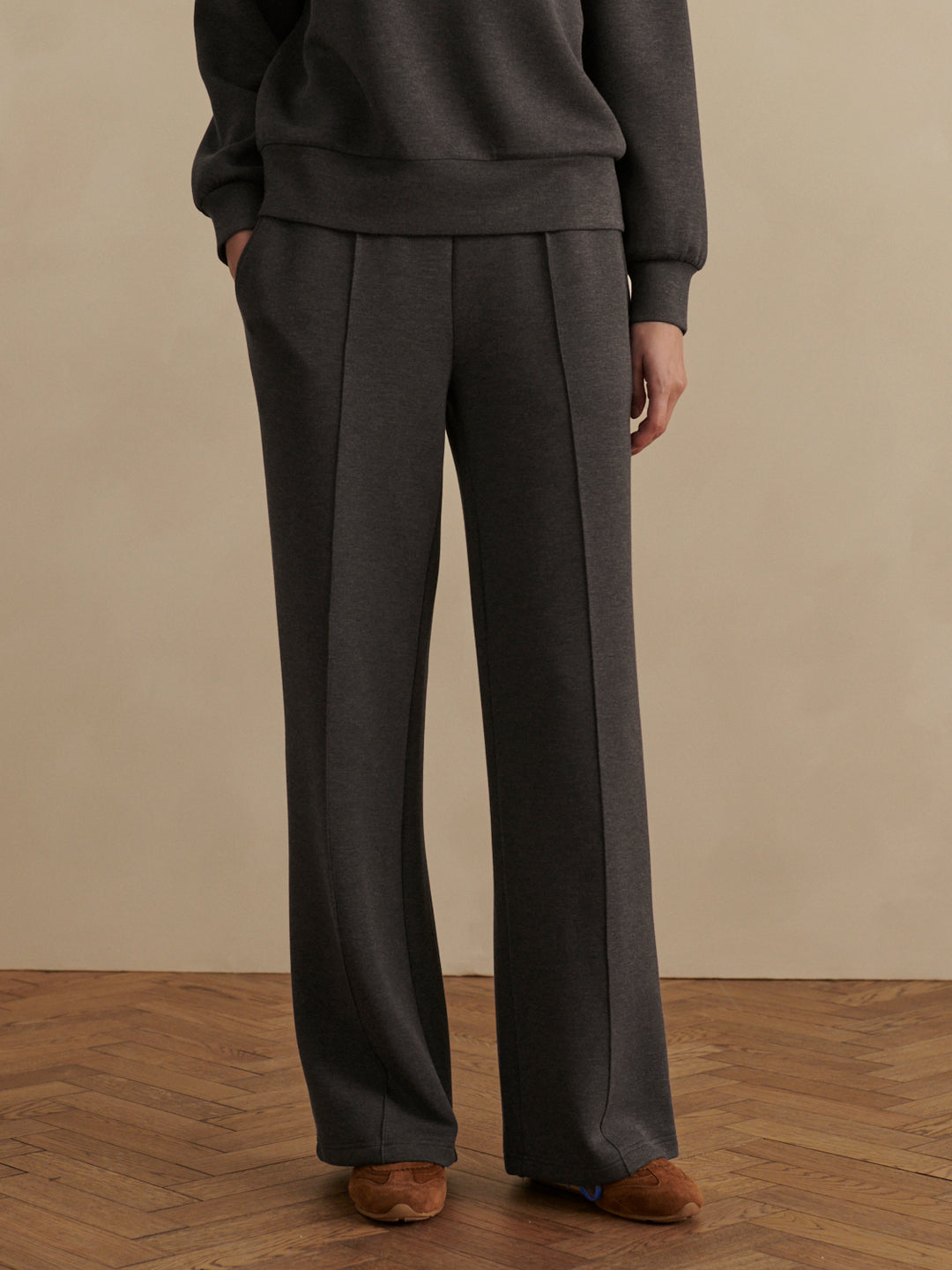 The Wide Leg Pant 28 (Charcoal Marl)
