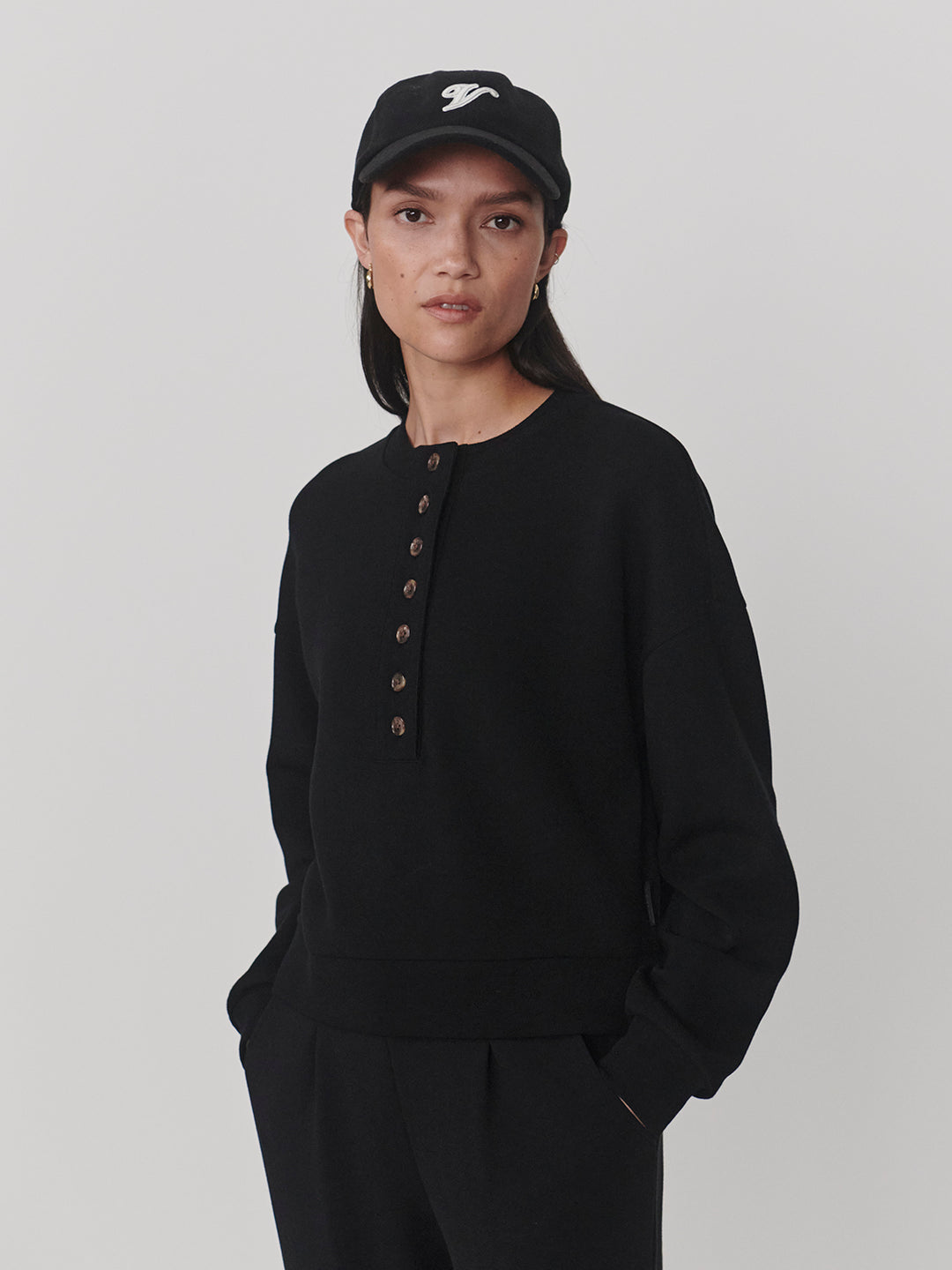 Kiara Crop Sweat (Black)