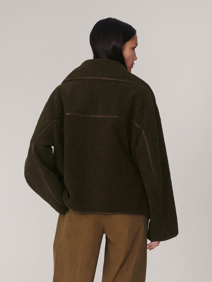 Kellan Short Boxy Jacket (Olive Bark)