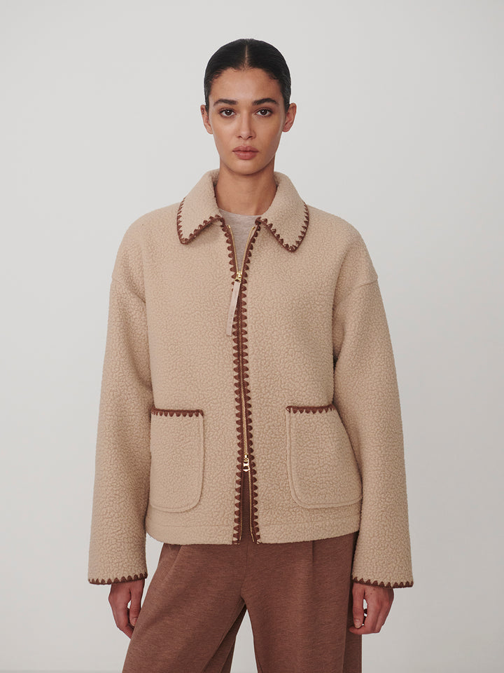 Ruiko Zip Through Fleece (Light Taupe)