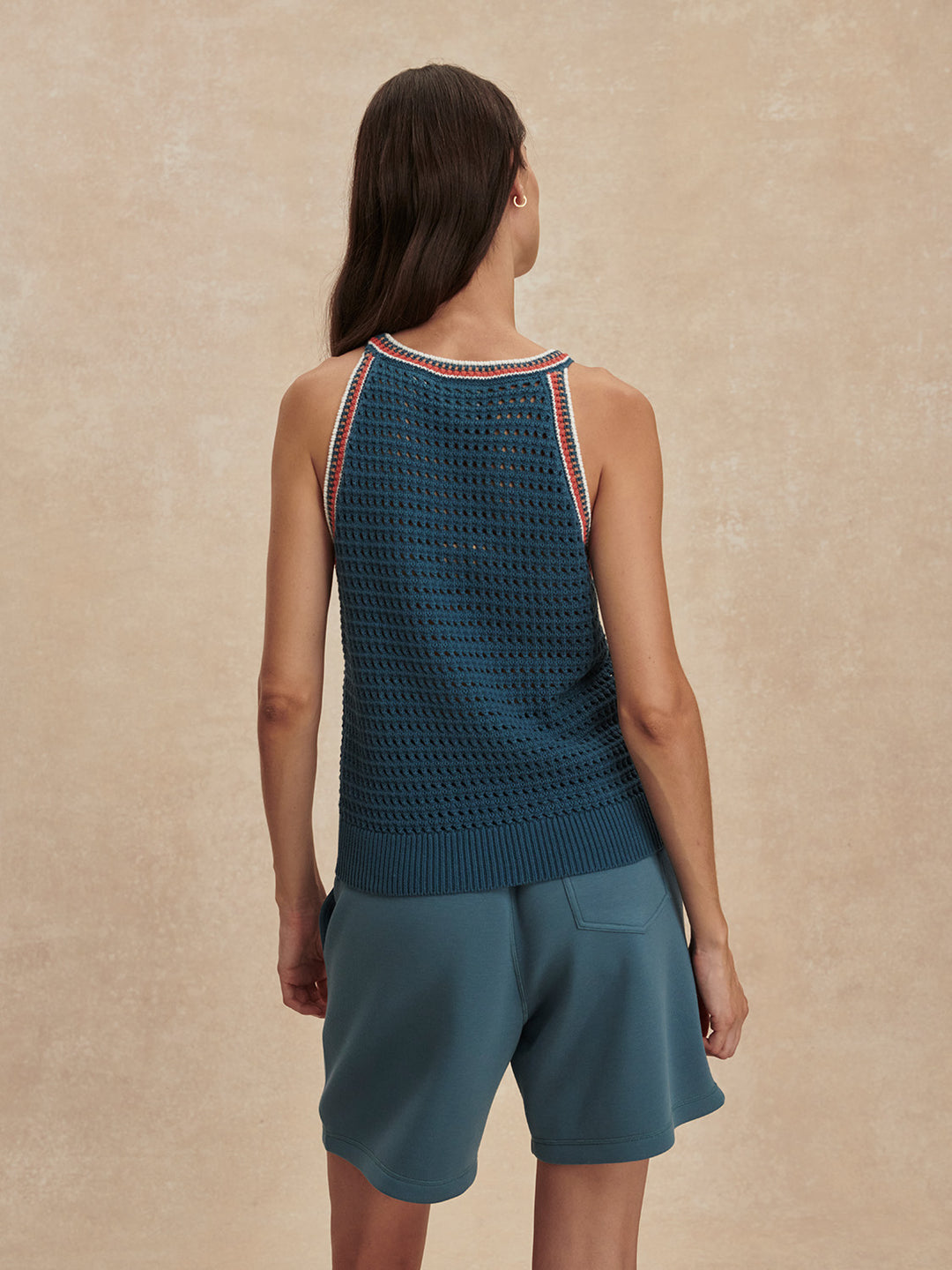 Aberg Halter Knit Top (Heron Blue)