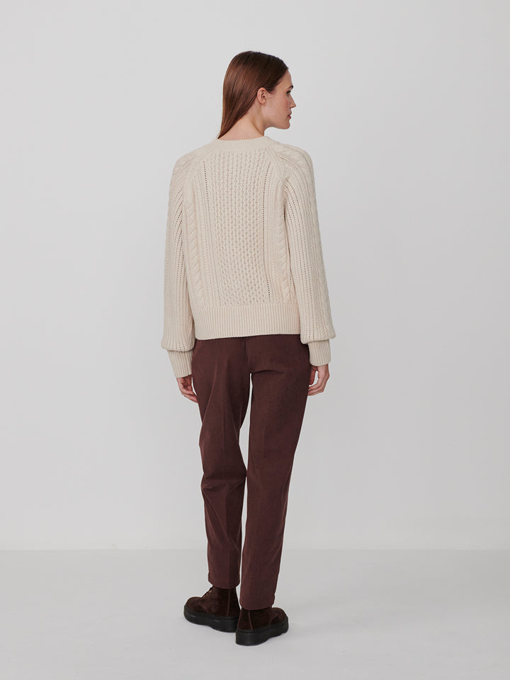 Oriane Knit Cardigan (Oat Milk)