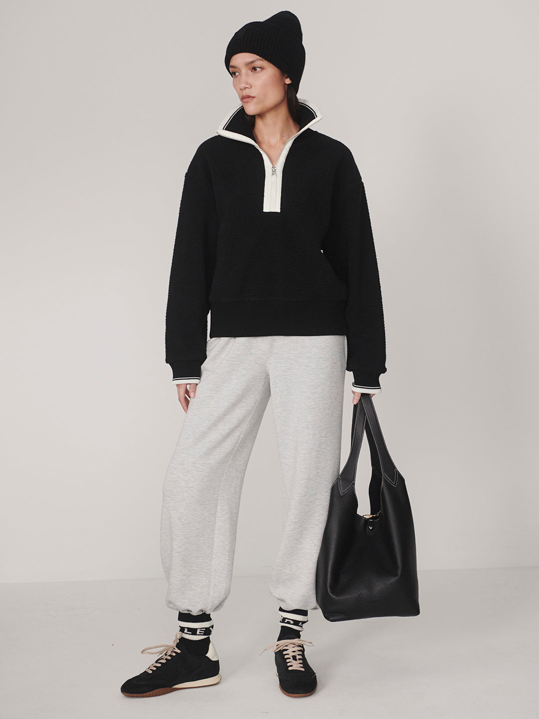 Anika Half Zip Fleece (Black)