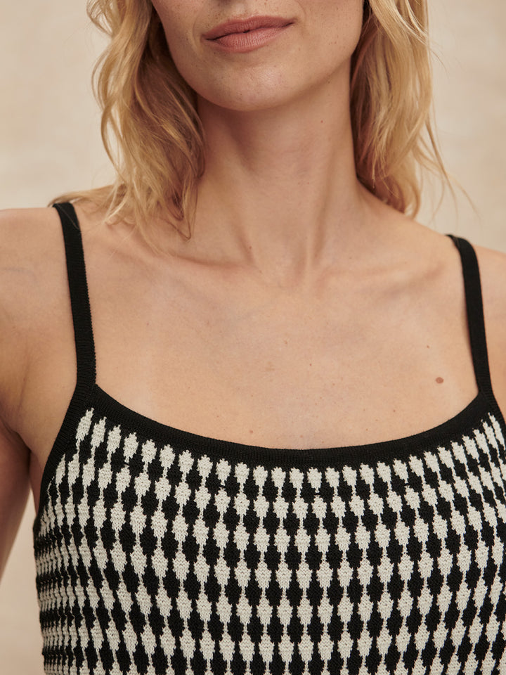 Jared Knit Top (Black / Egret)