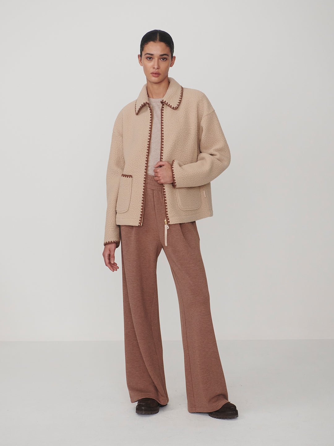 Ruiko Zip Through Fleece (Light Taupe)