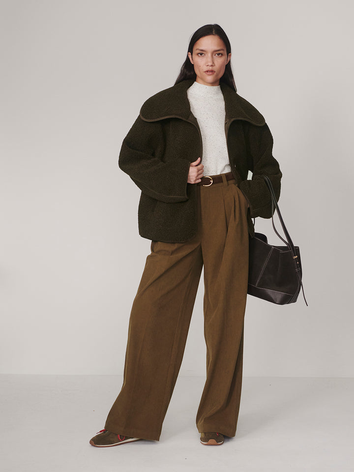 Kellan Short Boxy Jacket (Olive Bark)