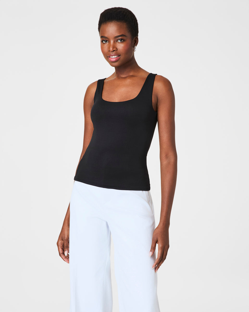 SPANXsmooth™ Jersey Scoop Neck Tank (Classic Black)