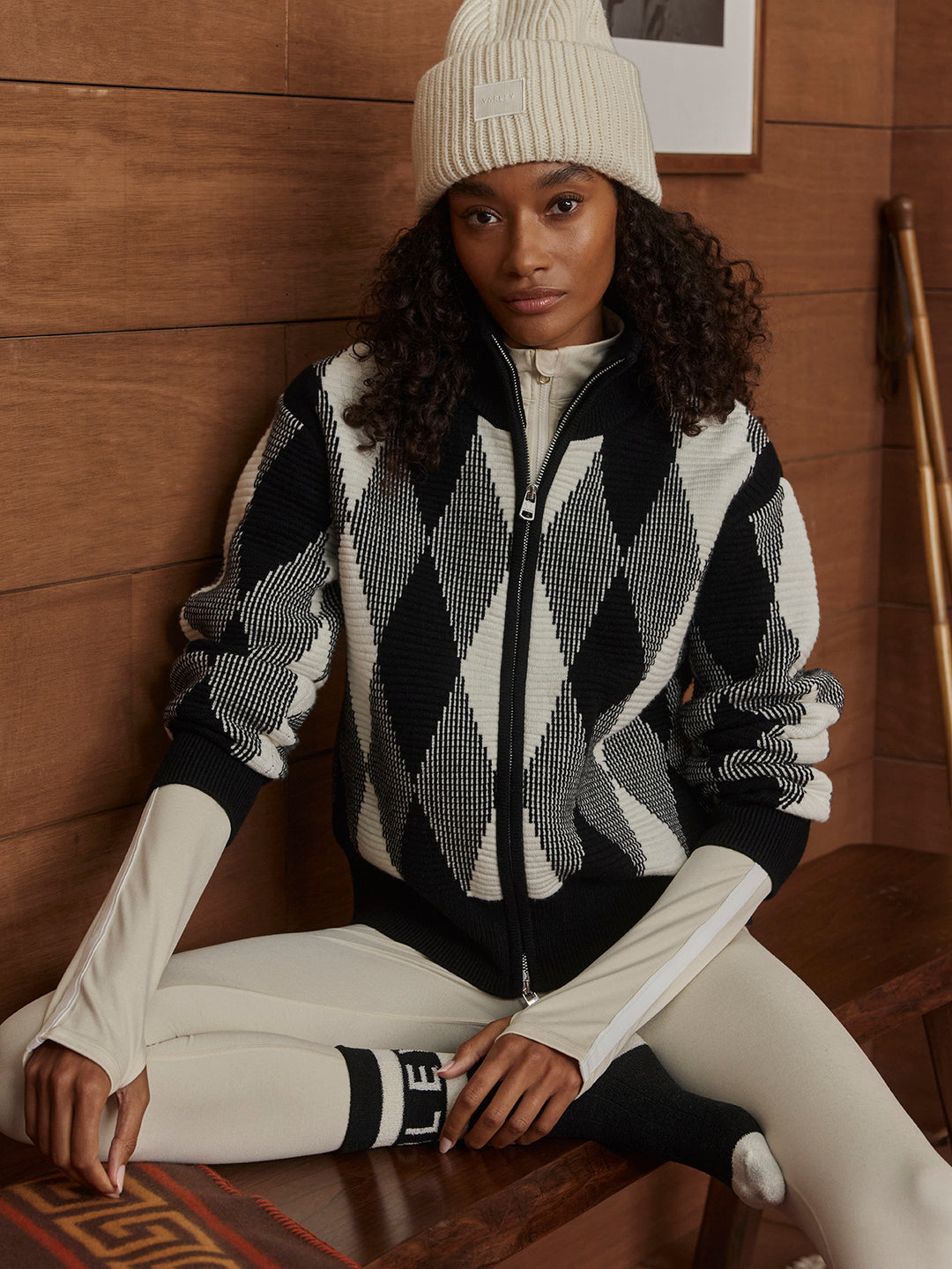 Karina Zip Through Knit Jacket (Black)