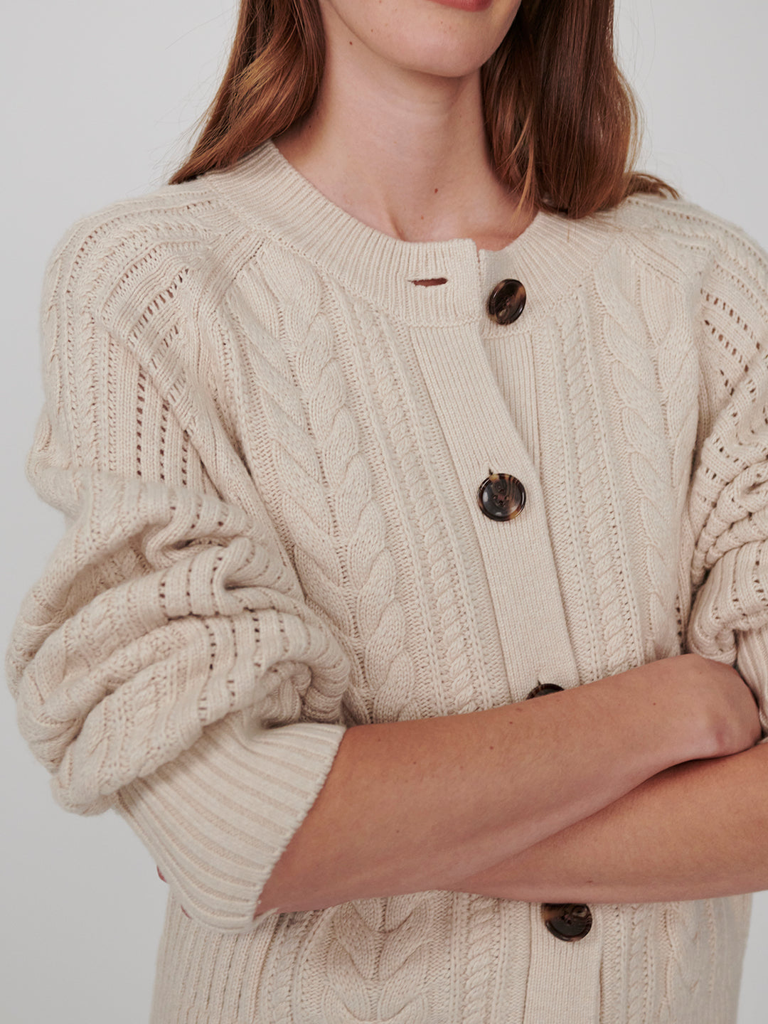 Oriane Knit Cardigan (Oat Milk)