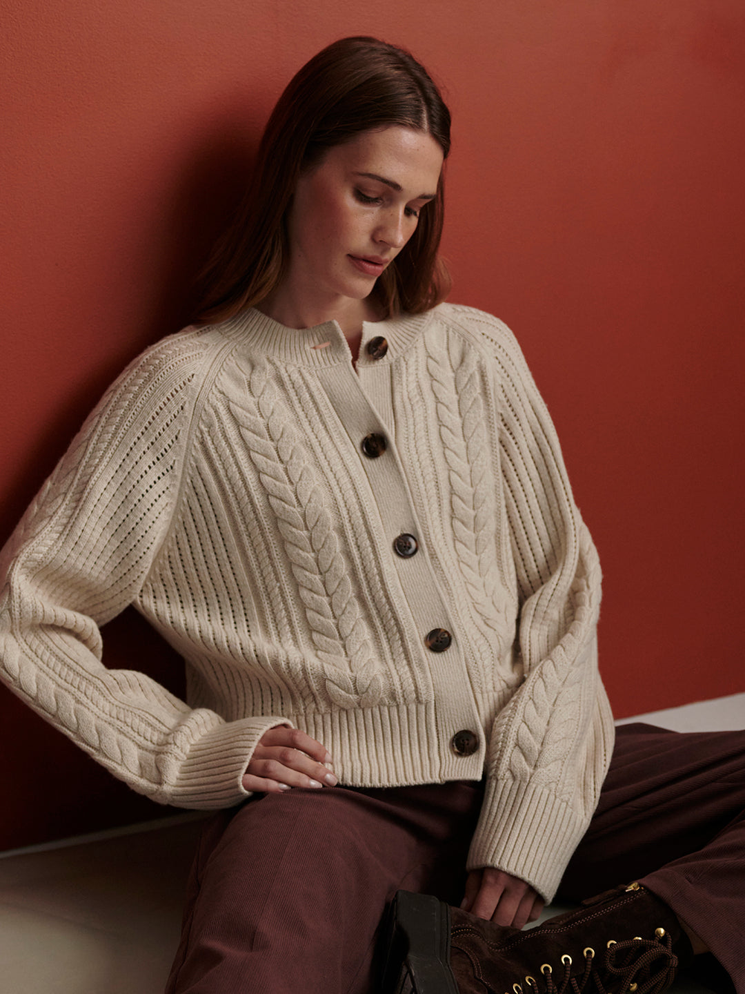 Oriane Knit Cardigan (Oat Milk)