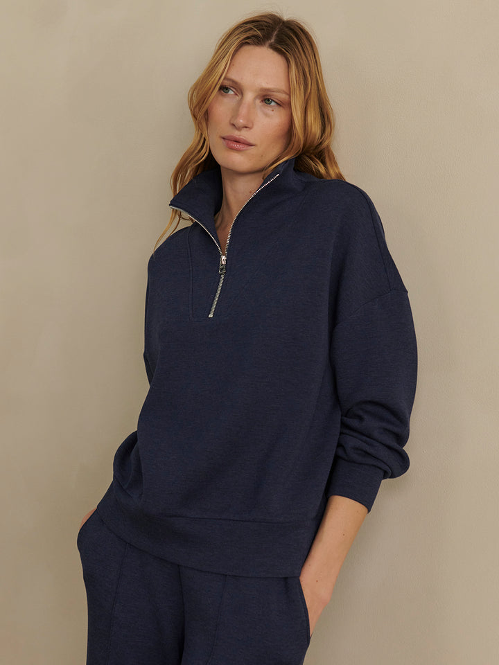 Hawley Half Zip Sweat (Navy Marl)