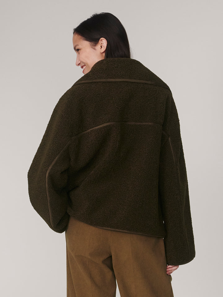 Kellan Short Boxy Jacket (Olive Bark)