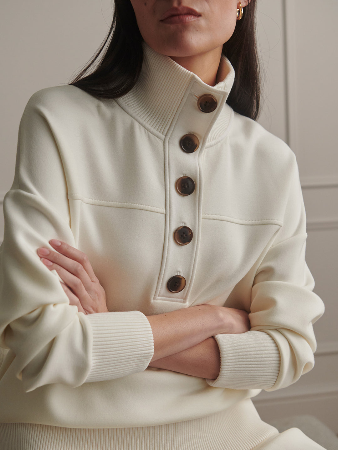 Bronya Button Placket Sweat (Pristine)