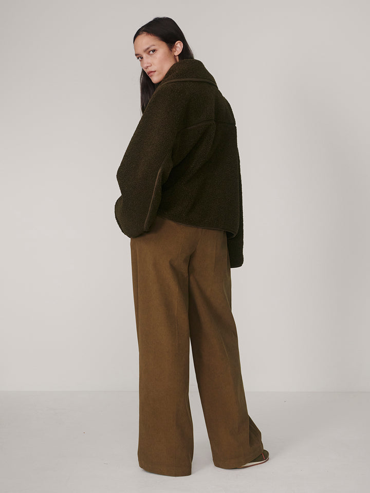 Kellan Short Boxy Jacket (Olive Bark)