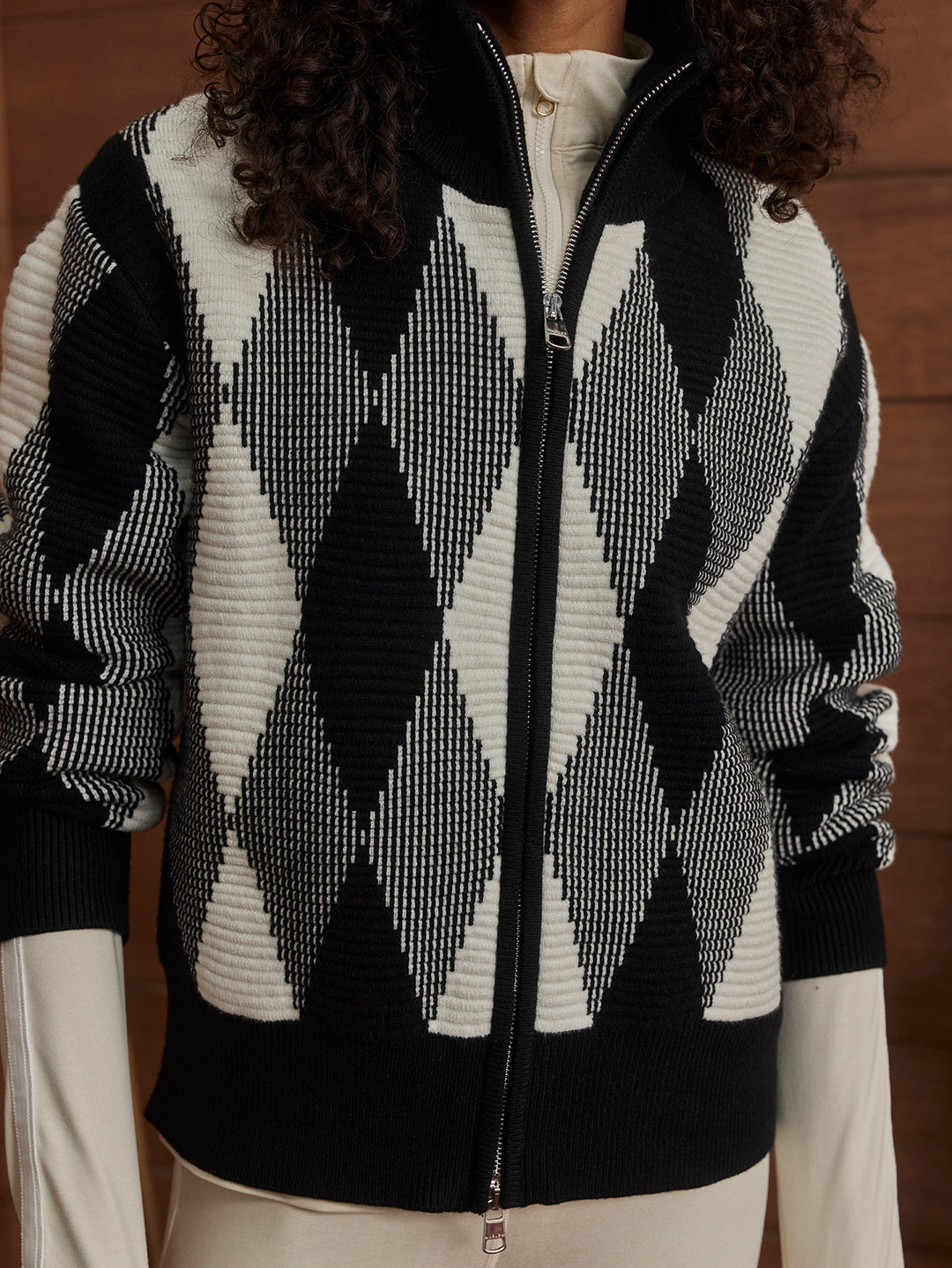 Karina Zip Through Knit Jacket (Black)