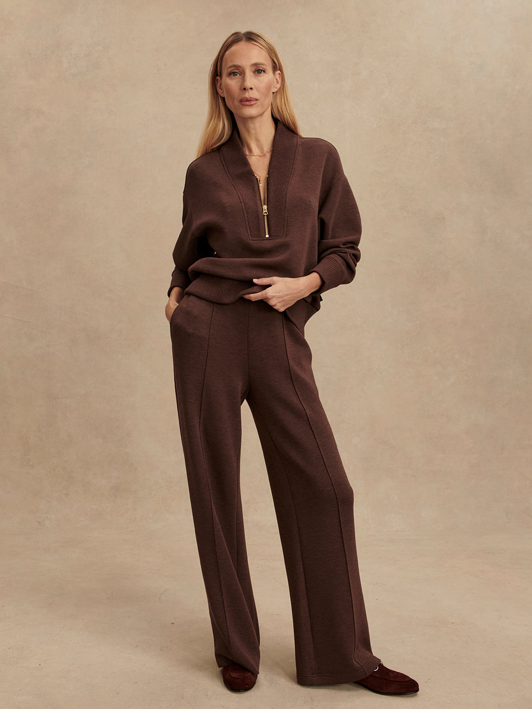 The Wide Leg Pant 28 (Coffee Bean Marl)