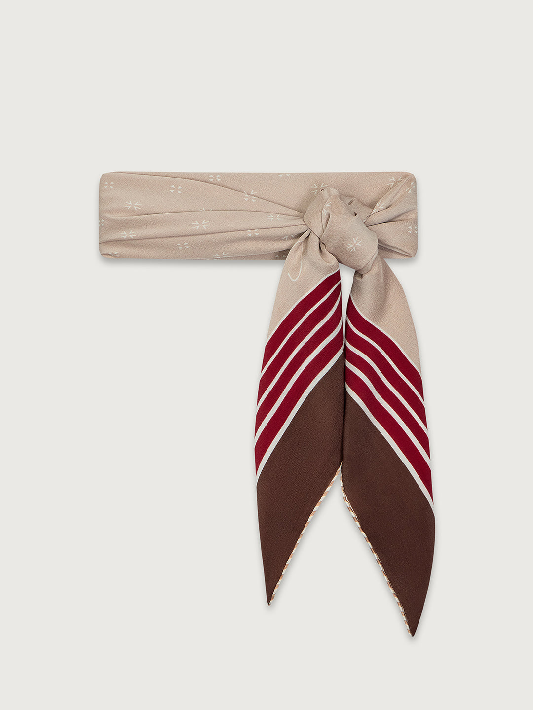 Silk Signature Scarf (Taupe / Rumba Rose)